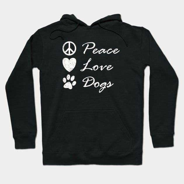 Peace Love Dogs Cute Funny Graphic Hippy Hoodie by ckandrus